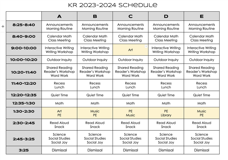Schedule